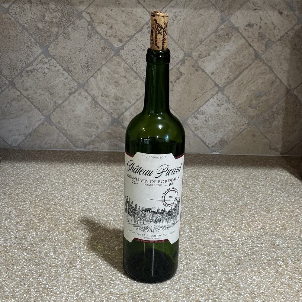 Star Trek TNG Chateau Picard 2386 Empty Wine Bottle with Cork Sci Fi Bordeaux